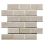 2x4 Crema Marfil Marble Honed & Beveled Brick Mosaic Tile 2x4 Crema Marfil Marble Honed & Beveled Brick Mosaic Tile - American Tile Depot