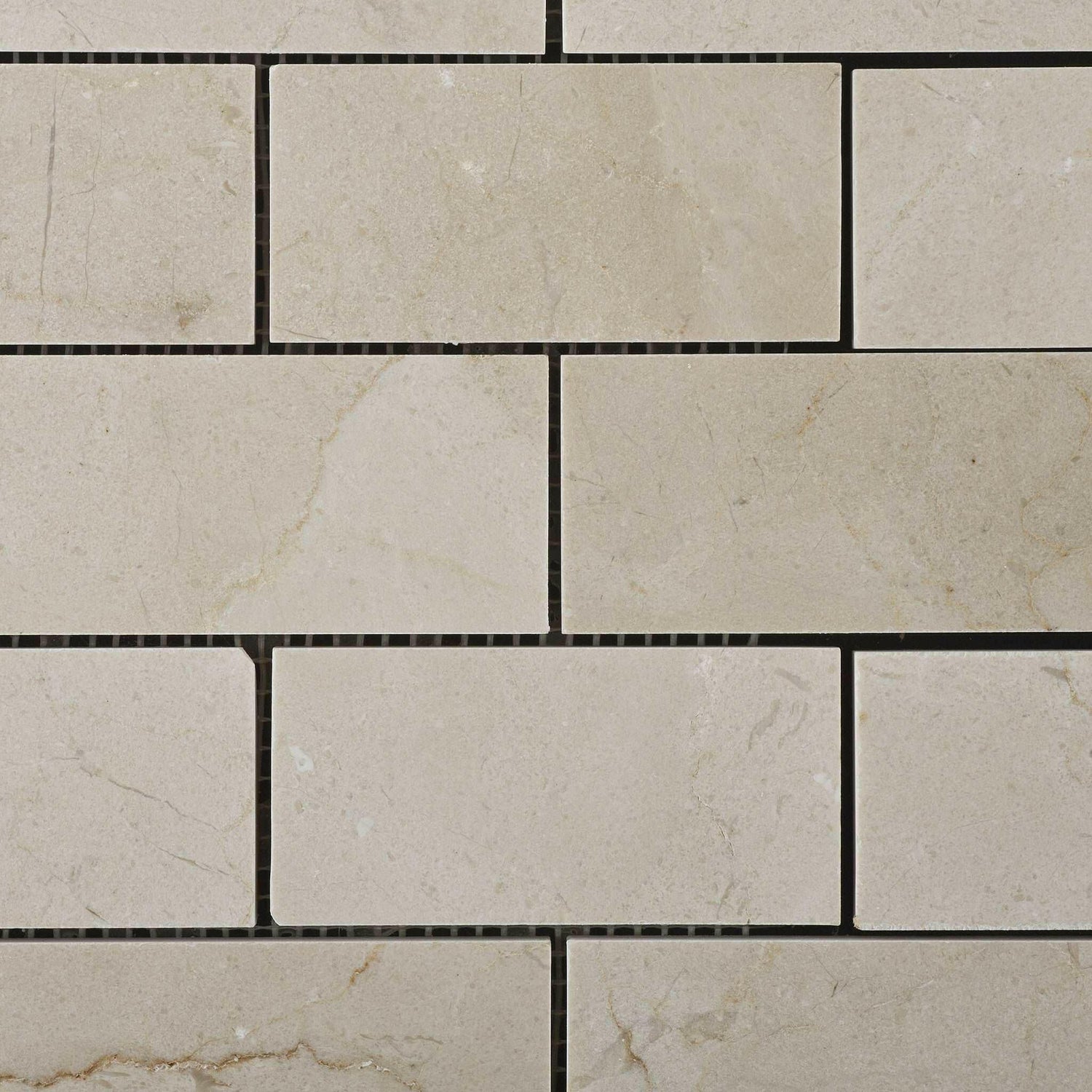 2x4 Crema Marfil Marble Honed Brick Mosaic Tile 2x4 Crema Marfil Marble Honed Brick Mosaic Tile - American Tile Depot