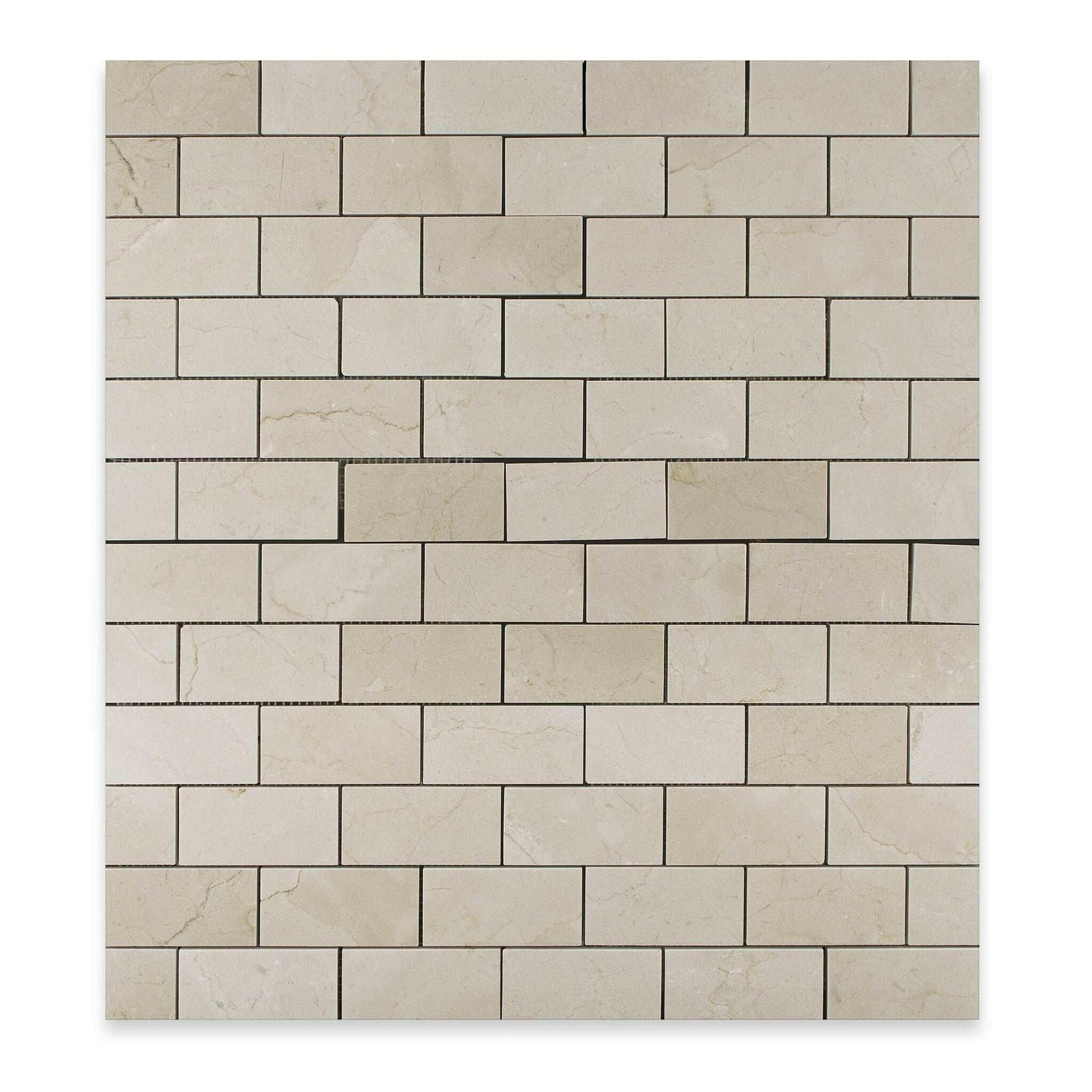 2x4 Crema Marfil Marble Polished Brick Mosaic Tile 2x4 Crema Marfil Marble Polished Brick Mosaic Tile - American Tile Depot