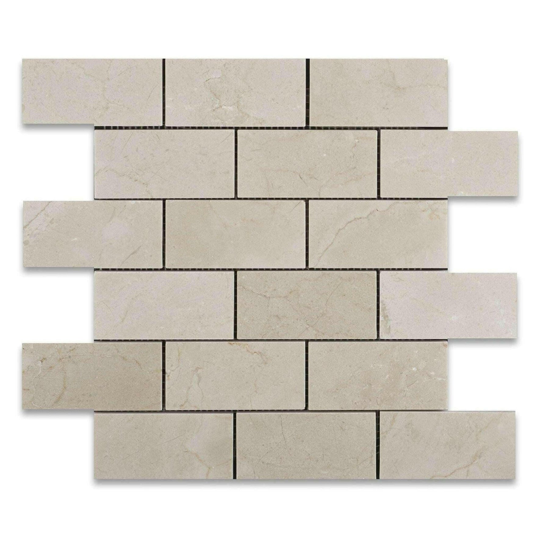 2x4 Crema Marfil Marble Polished Brick Mosaic Tile 2x4 Crema Marfil Marble Polished Brick Mosaic Tile - American Tile Depot