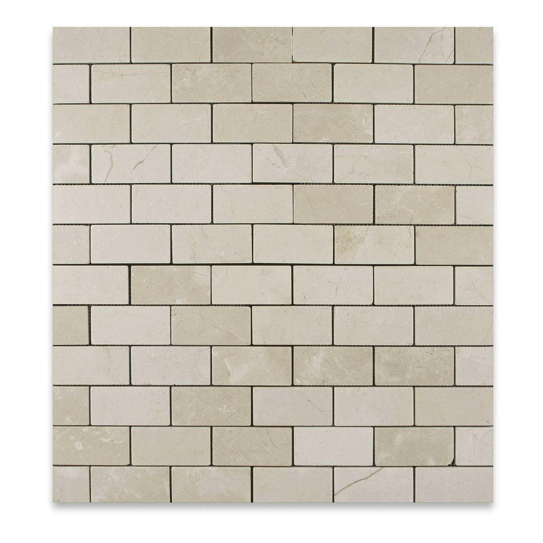 2x4 Crema Marfil Marble Tumbled Brick Mosaic Tile 2x4 Crema Marfil Marble Tumbled Brick Mosaic Tile - American Tile Depot