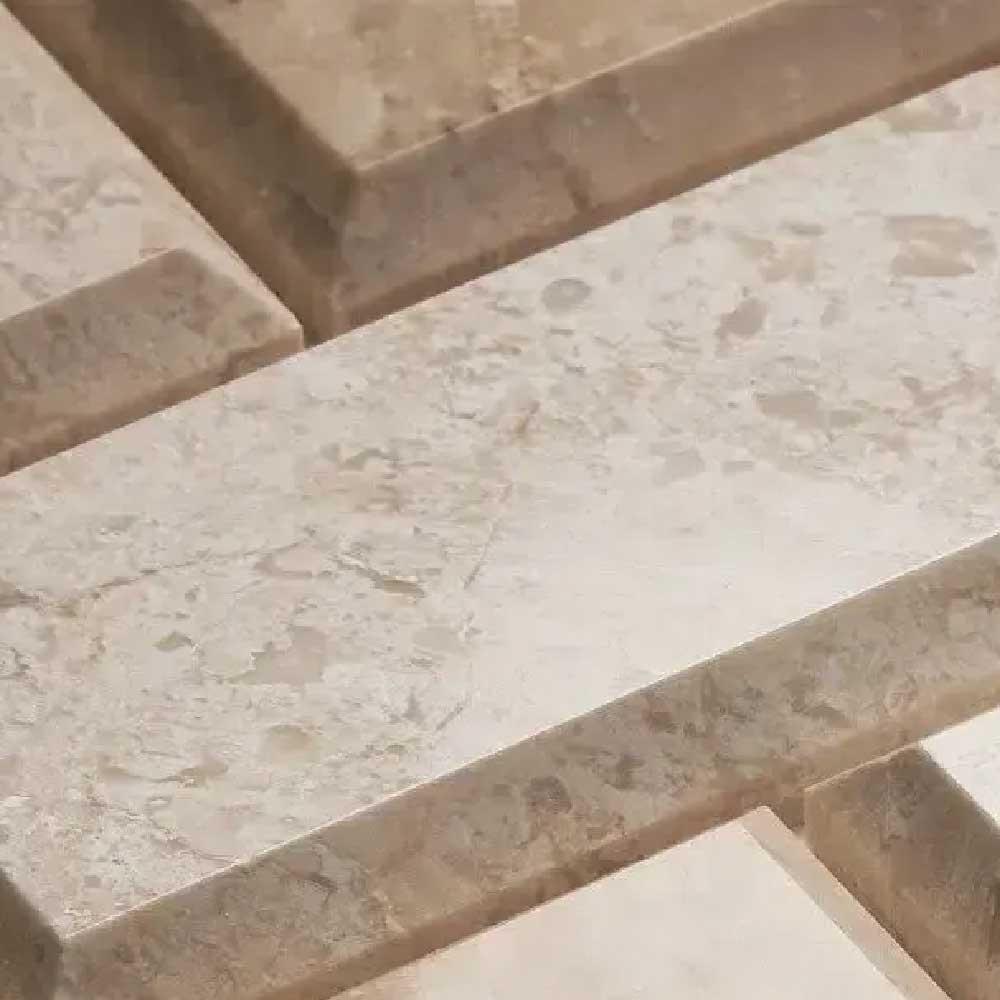 2x4 Diano Royal (Queen Beige) Marble Polished & Beveled Brick Mosaic Tile 2x4 Diano Royal (Queen Beige) Marble Polished & Beveled Brick Mosaic Tile - American Tile Depot