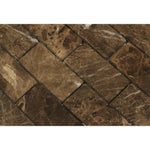 2x4 Emperador Dark Marble Tumbled Brick Mosaic Tile 2x4 Emperador Dark Marble Tumbled Brick Mosaic Tile - American Tile Depot