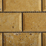 2x4 Gold / Yellow Travertine Honed & Beveled Brick Mosaic 2x4 Gold / Yellow Travertine Honed & Beveled Brick Mosaic - American Tile Depot