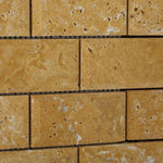 2x4 Gold / Yellow Travertine Honed & Beveled Brick Mosaic 2x4 Gold / Yellow Travertine Honed & Beveled Brick Mosaic - American Tile Depot