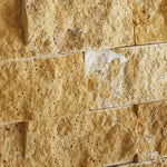 2x4 Gold / Yellow Travertine Split-Faced Brick Mosaic Tile 2x4 Gold / Yellow Travertine Split-Faced Brick Mosaic Tile - American Tile Depot