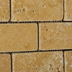 2x4 Gold / Yellow Travertine Tumbled Brick Mosaic Tile 2x4 Gold / Yellow Travertine Tumbled Brick Mosaic Tile - American Tile Depot