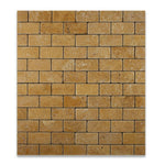 2x4 Gold / Yellow Travertine Tumbled Brick Mosaic Tile 2x4 Gold / Yellow Travertine Tumbled Brick Mosaic Tile - American Tile Depot