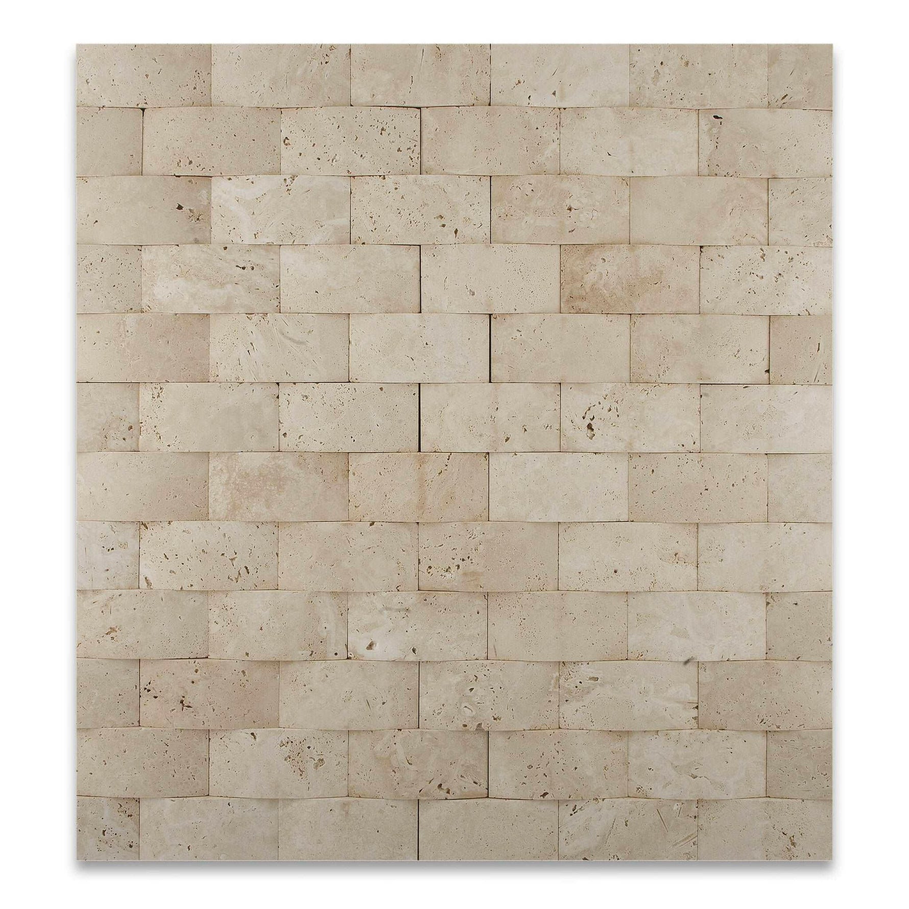 2x4 Ivory Travertine CNC Arched 3D Brick Mosaic Tile 2x4 Ivory Travertine CNC Arched 3D Brick Mosaic Tile - American Tile Depot