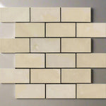 2x4 Ivory Travertine Filled & Honed Brick Mosaic 2x4 Ivory Travertine Filled & Honed Brick Mosaic - American Tile Depot