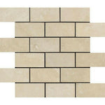 2x4 Ivory Travertine Filled & Honed Brick Mosaic 2x4 Ivory Travertine Filled & Honed Brick Mosaic - American Tile Depot