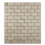2x4 Ivory Travertine Honed & Beveled Brick Mosaic 2x4 Ivory Travertine Honed & Beveled Brick Mosaic - American Tile Depot