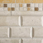 2x4 Ivory Travertine Honed & Beveled Brick Mosaic 2x4 Ivory Travertine Honed & Beveled Brick Mosaic - American Tile Depot