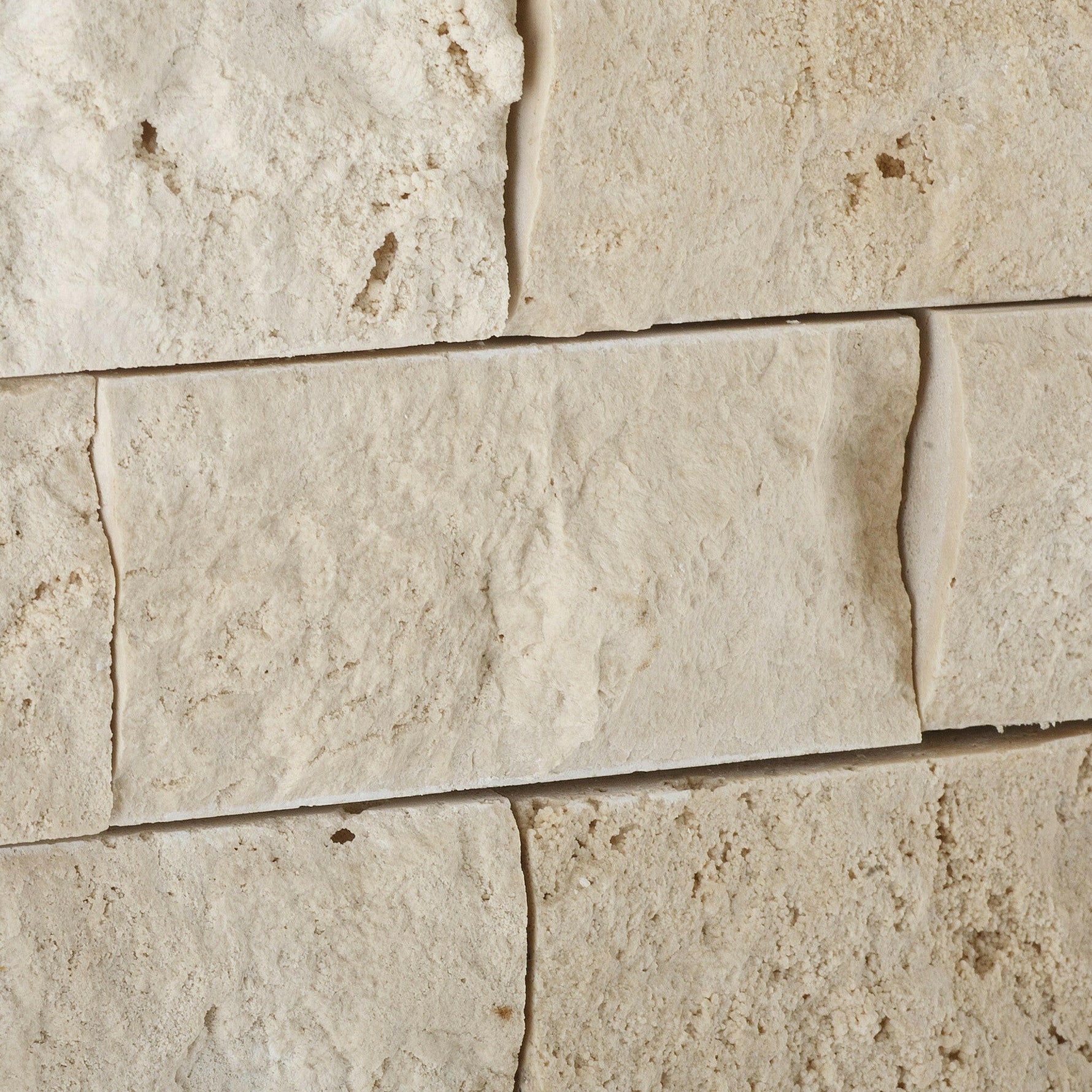 2x4 Ivory Travertine Split-Faced Brick Mosaic Tile 2x4 Ivory Travertine Split-Faced Brick Mosaic Tile - American Tile Depot