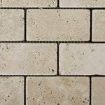 2x4 Ivory Travertine Tumbled Brick Mosaic Tile 2x4 Ivory Travertine Tumbled Brick Mosaic Tile - American Tile Depot