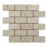 2x4 Ivory Travertine Tumbled Brick Mosaic Tile 2x4 Ivory Travertine Tumbled Brick Mosaic Tile - American Tile Depot