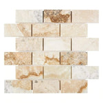 2x4 Latravonya Travertine Filled & Honed Brick Mosaic 2x4 Latravonya Travertine Filled & Honed Brick Mosaic - American Tile Depot