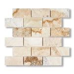 2x4 Latravonya Travertine Filled & Honed Brick Mosaic - American Tile Depot