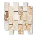 2x4 Latravonya Travertine Filled & Honed Brick Mosaic - American Tile Depot