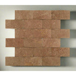 2x4 Noce Travertine CNC Arched 3D Brick Mosaic Tile 2x4 Noce Travertine CNC Arched 3D Brick Mosaic Tile - American Tile Depot