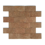 2x4 Noce Travertine CNC Arched 3D Brick Mosaic Tile 2x4 Noce Travertine CNC Arched 3D Brick Mosaic Tile - American Tile Depot