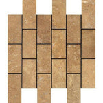 2x4 Noce Travertine Filled & Honed Brick Mosaic Tile - American Tile Depot