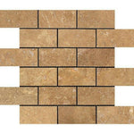2x4 Noce Travertine Filled & Honed Brick Mosaic Tile - American Tile Depot