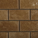 2x4 Noce Travertine Honed & Beveled Brick Mosaic 2x4 Noce Travertine Honed & Beveled Brick Mosaic - American Tile Depot