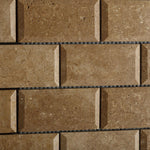 2x4 Noce Travertine Honed & Beveled Brick Mosaic 2x4 Noce Travertine Honed & Beveled Brick Mosaic - American Tile Depot