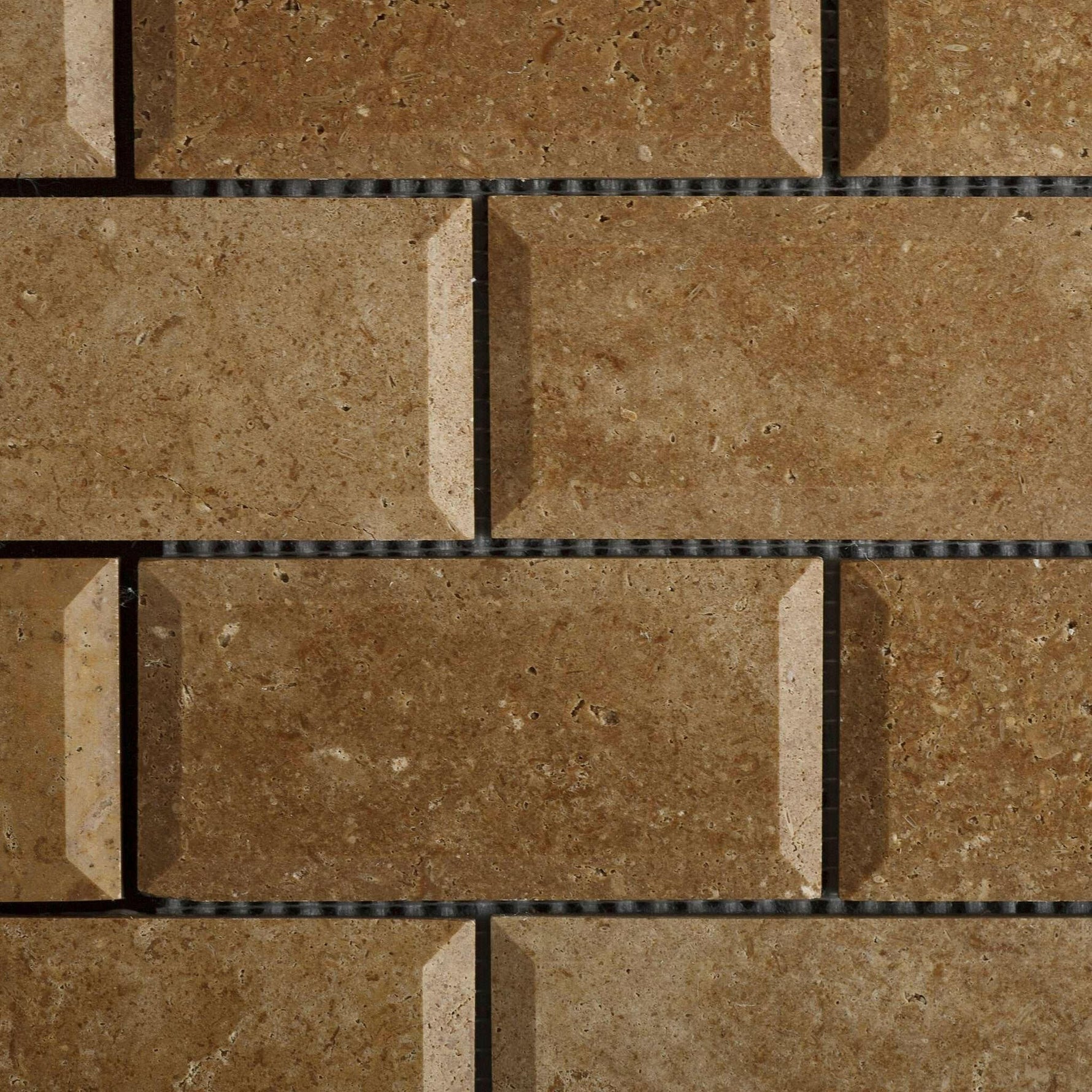 2x4 Noce Travertine Honed & Beveled Brick Mosaic 2x4 Noce Travertine Honed & Beveled Brick Mosaic - American Tile Depot