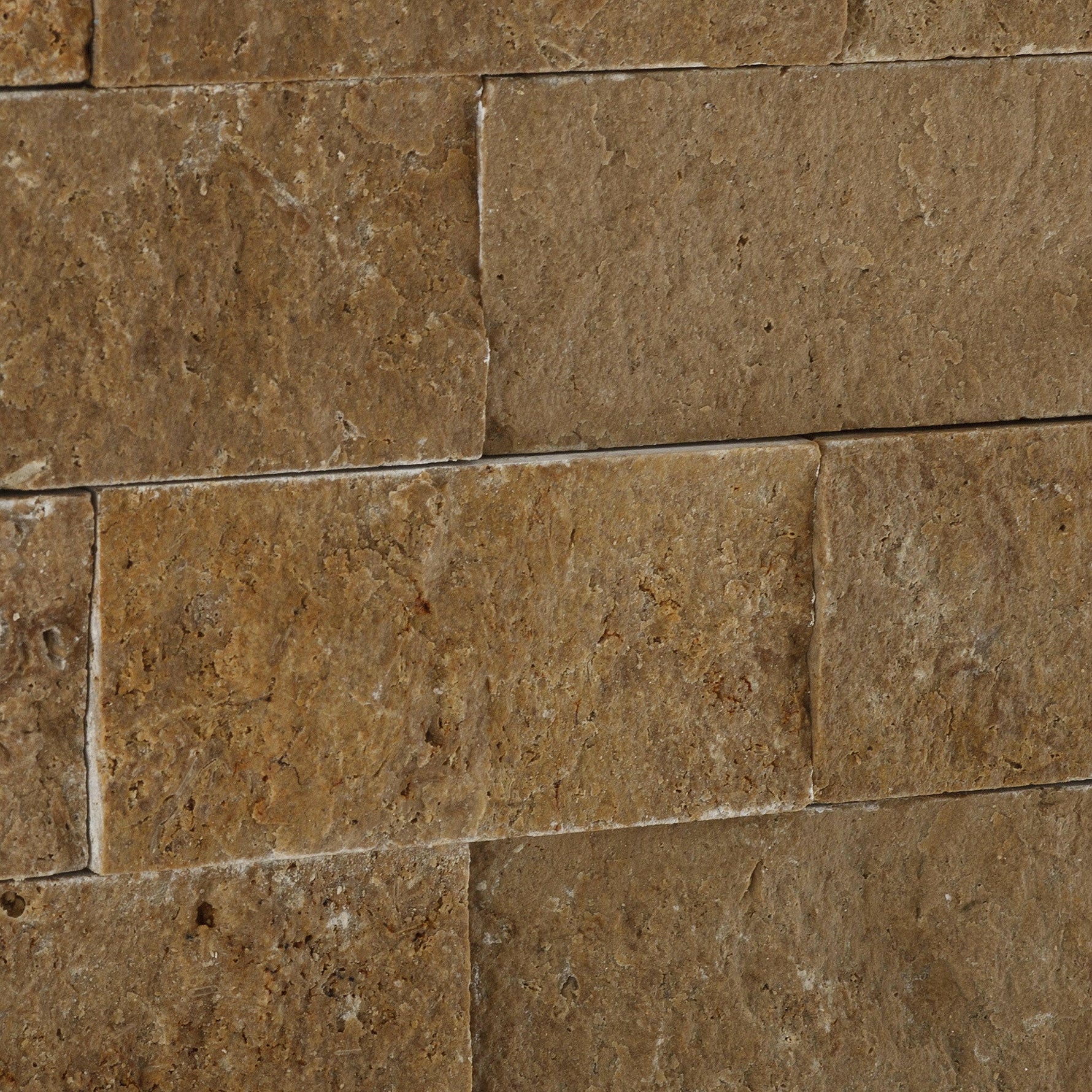 2x4 Noce Travertine Split-Faced Brick Mosaic Tile 2x4 Noce Travertine Split-Faced Brick Mosaic Tile - American Tile Depot