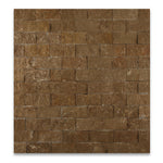 2x4 Noce Travertine Split-Faced Brick Mosaic Tile 2x4 Noce Travertine Split-Faced Brick Mosaic Tile - American Tile Depot