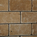 2x4 Noce Travertine Tumbled Brick Mosaic Tile 2x4 Noce Travertine Tumbled Brick Mosaic Tile - American Tile Depot