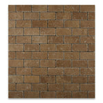 2x4 Noce Travertine Tumbled Brick Mosaic Tile 2x4 Noce Travertine Tumbled Brick Mosaic Tile - American Tile Depot
