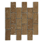 2x4 Noce Travertine Tumbled Brick Mosaic Tile 2x4 Noce Travertine Tumbled Brick Mosaic Tile - American Tile Depot