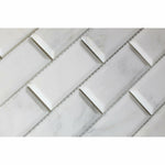 2x4 Oriental White / Asian Statuary Marble Honed & Beveled Brick Mosaic Tile 2x4 Oriental White / Asian Statuary Marble Honed & Beveled Brick Mosaic Tile - American Tile Depot