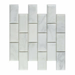2x4 Oriental White / Asian Statuary Marble Polished & Beveled Brick Mosaic Tile 2x4 Oriental White / Asian Statuary Marble Polished & Beveled Brick Mosaic Tile - American Tile Depot