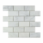 2x4 Oriental White / Asian Statuary Marble Polished & Beveled Brick Mosaic Tile 2x4 Oriental White / Asian Statuary Marble Polished & Beveled Brick Mosaic Tile - American Tile Depot