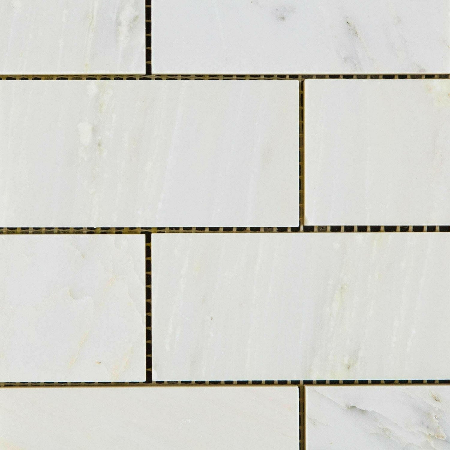 2x4 Oriental White / Asian Statuary Marble Polished Brick Mosaic Tile 2x4 Oriental White / Asian Statuary Marble Polished Brick Mosaic Tile - American Tile Depot