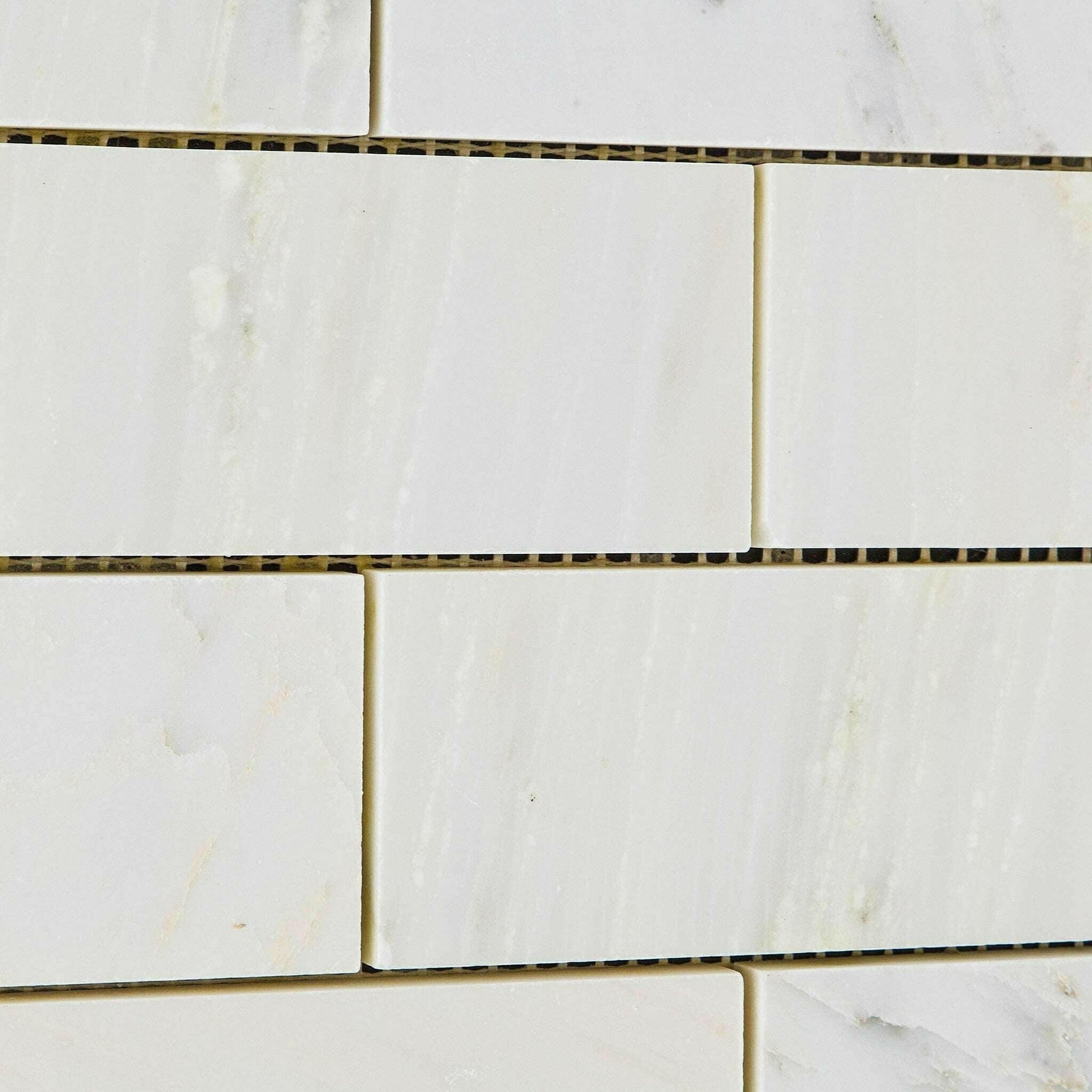 2x4 Oriental White / Asian Statuary Marble Polished Brick Mosaic Tile 2x4 Oriental White / Asian Statuary Marble Polished Brick Mosaic Tile - American Tile Depot