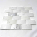 2x4 Oriental White / Asian Statuary Marble Round-Faced (CNC-Arched / Wavy) Honed Brick Mosaic Tile 2x4 Oriental White / Asian Statuary Marble Round-Faced (CNC-Arched / Wavy) Honed Brick Mosaic Tile - American Tile Depot
