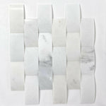 2x4 Oriental White / Asian Statuary Marble Round-Faced (CNC-Arched / Wavy) Honed Brick Mosaic Tile 2x4 Oriental White / Asian Statuary Marble Round-Faced (CNC-Arched / Wavy) Honed Brick Mosaic Tile - American Tile Depot