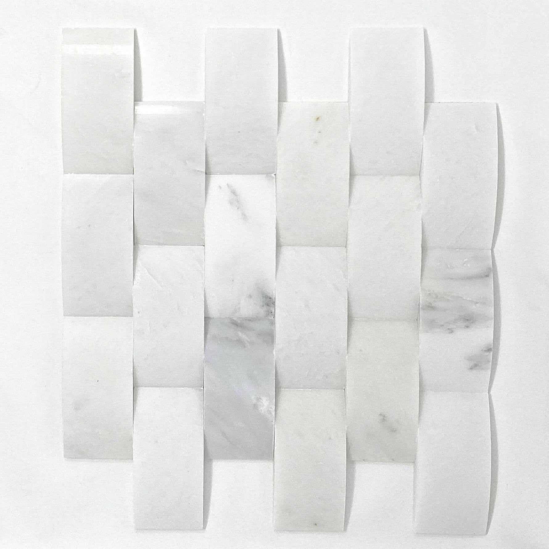 2x4 Oriental White / Asian Statuary Marble Round-Faced (CNC-Arched / Wavy) Polished Brick Mosaic Tile 2x4 Oriental White / Asian Statuary Marble Round-Faced (CNC-Arched / Wavy) Polished Brick Mosaic Tile - American Tile Depot