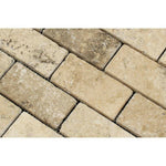 2x4 Philadelphia Travertine Tumbled Brick Mosaic Tile 2x4 Philadelphia Travertine Tumbled Brick Mosaic Tile - American Tile Depot
