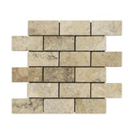 2x4 Philadelphia Travertine Tumbled Brick Mosaic Tile 2x4 Philadelphia Travertine Tumbled Brick Mosaic Tile - American Tile Depot