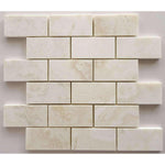 2x4 Premium White Onyx CROSS-CUT Polished Brick Mosaic Tile 2x4 Premium White Onyx CROSS-CUT Polished Brick Mosaic Tile - American Tile Depot