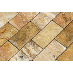 2x4 Scabos Travertine Honed & Beveled Brick Mosaic 2x4 Scabos Travertine Honed & Beveled Brick Mosaic - American Tile Depot