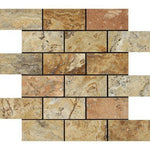 2x4 Scabos Travertine Polished Brick Mosaic Tile 2x4 Scabos Travertine Polished Brick Mosaic Tile - American Tile Depot