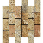 2x4 Scabos Travertine Polished Brick Mosaic Tile 2x4 Scabos Travertine Polished Brick Mosaic Tile - American Tile Depot