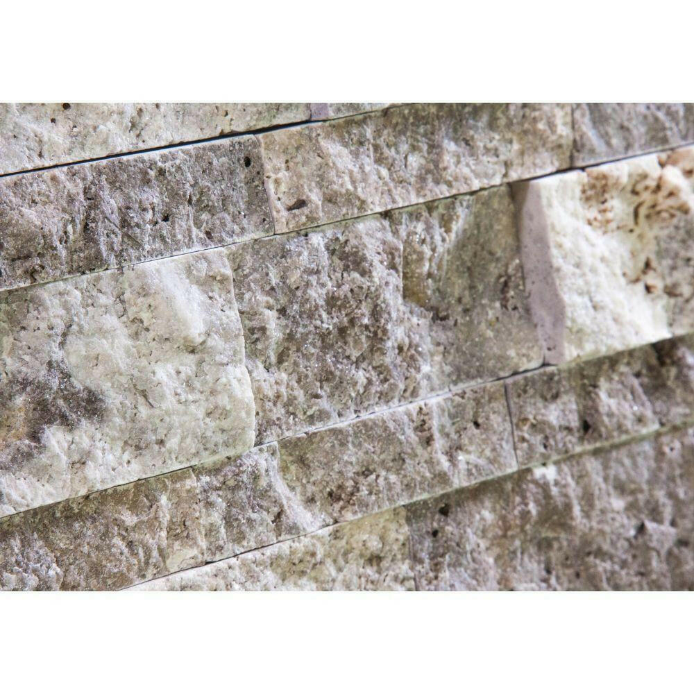 2x4 Silver Travertine Split-Faced Mosaic Tile 2x4 Silver Travertine Split-Faced Mosaic Tile - American Tile Depot
